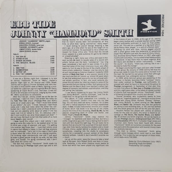 Johnny Hammond / Ebb Tide [PR-7494, PRESTIGE 7494] - 画像2