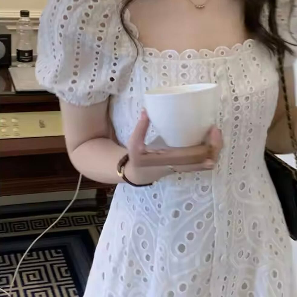 フレンチシックスクエアネックワンピース