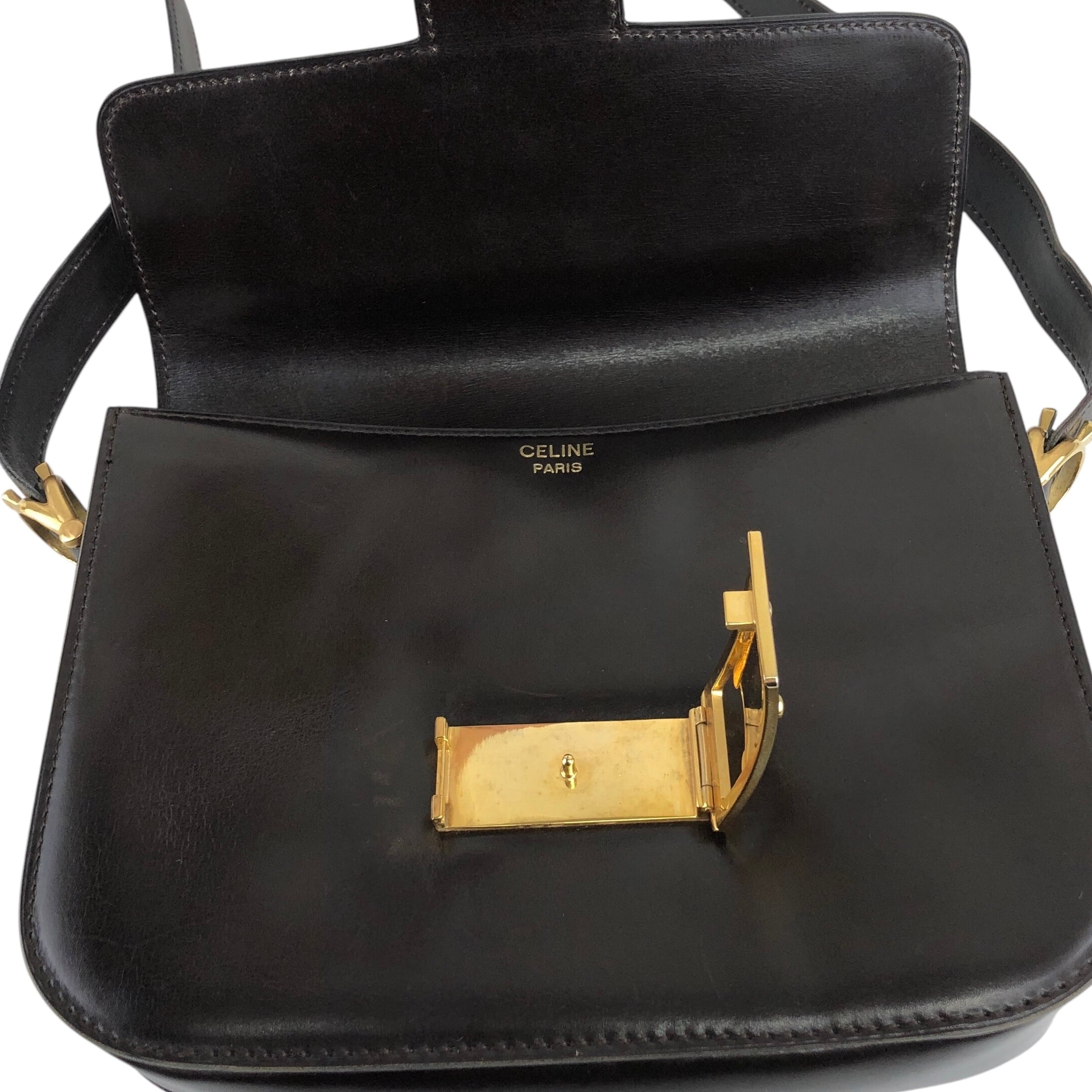 CELINE セリーヌ ショルダーバッグ ダークブラウン トリオンフ レザー