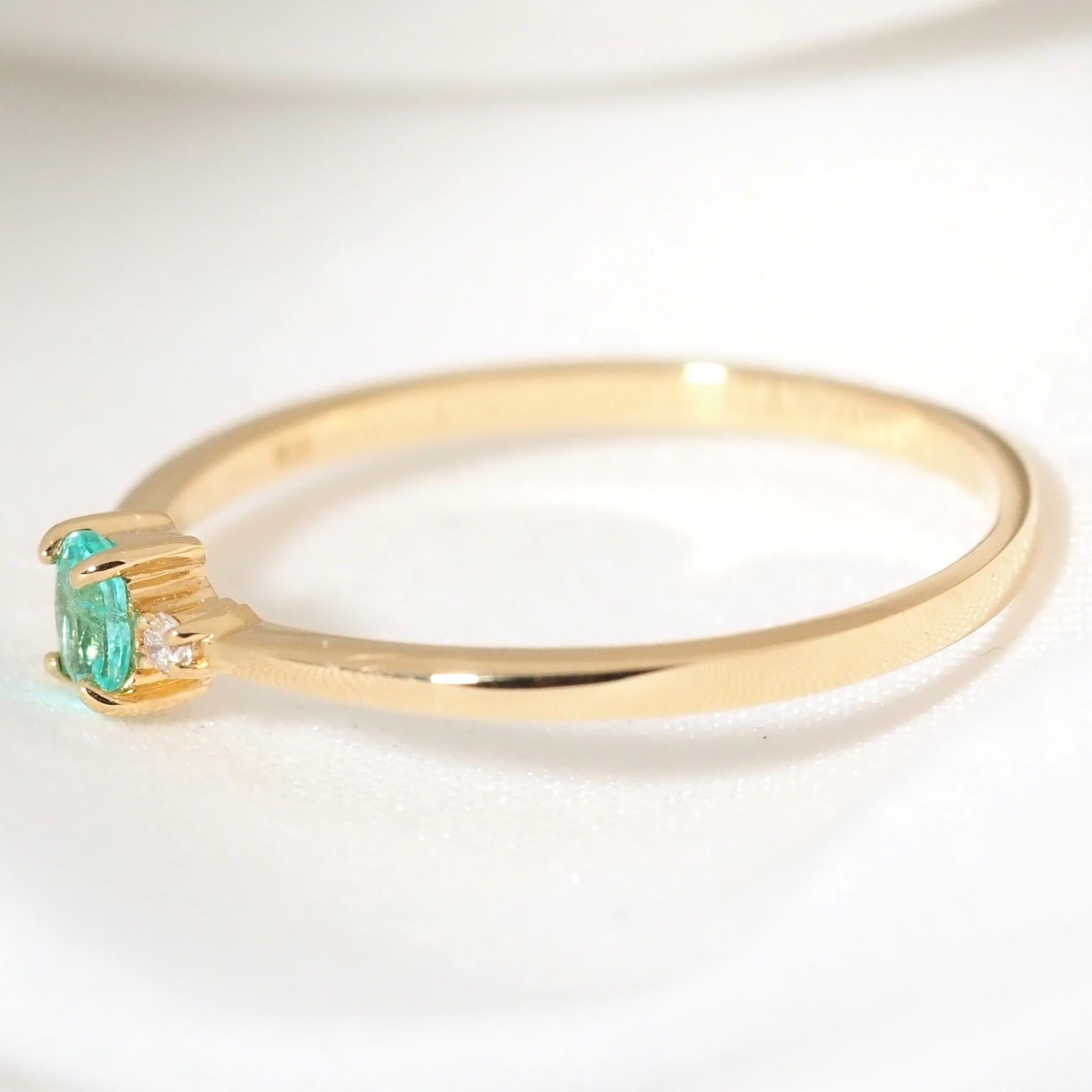 パライバトルマリン ブラジル産 リング 0.115ct D0.02ct k18 CGL産地 