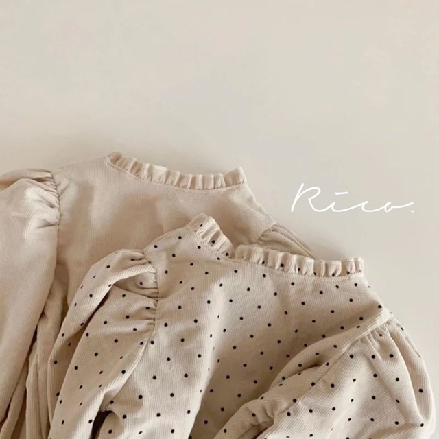 corduroy blouse simple beige / dot