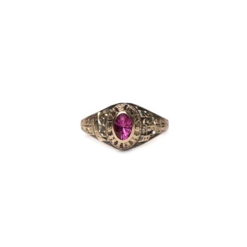 Vintage College Ring [JOSTEN 10kt Gold] [1982s-] Ruby-Col Top