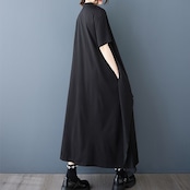 レイヤード風 ブラック ワンピース 30152