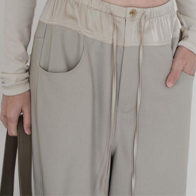 waist switching wide-leg pants L0077