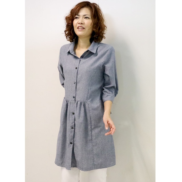 大人のワンピース 春夏におすすめストライプ綿ギャザワンピース 50代 60代 70代 ファッション シニアファッション ミセスファッション778 ラナリオンオンラインショップ 大人のワンピース 春夏におすすめストライプ綿ギャザワンピース 50代 60代 70代 ファッション シニアファッション ミセスファッション778 ラナリオンオンラインショップ