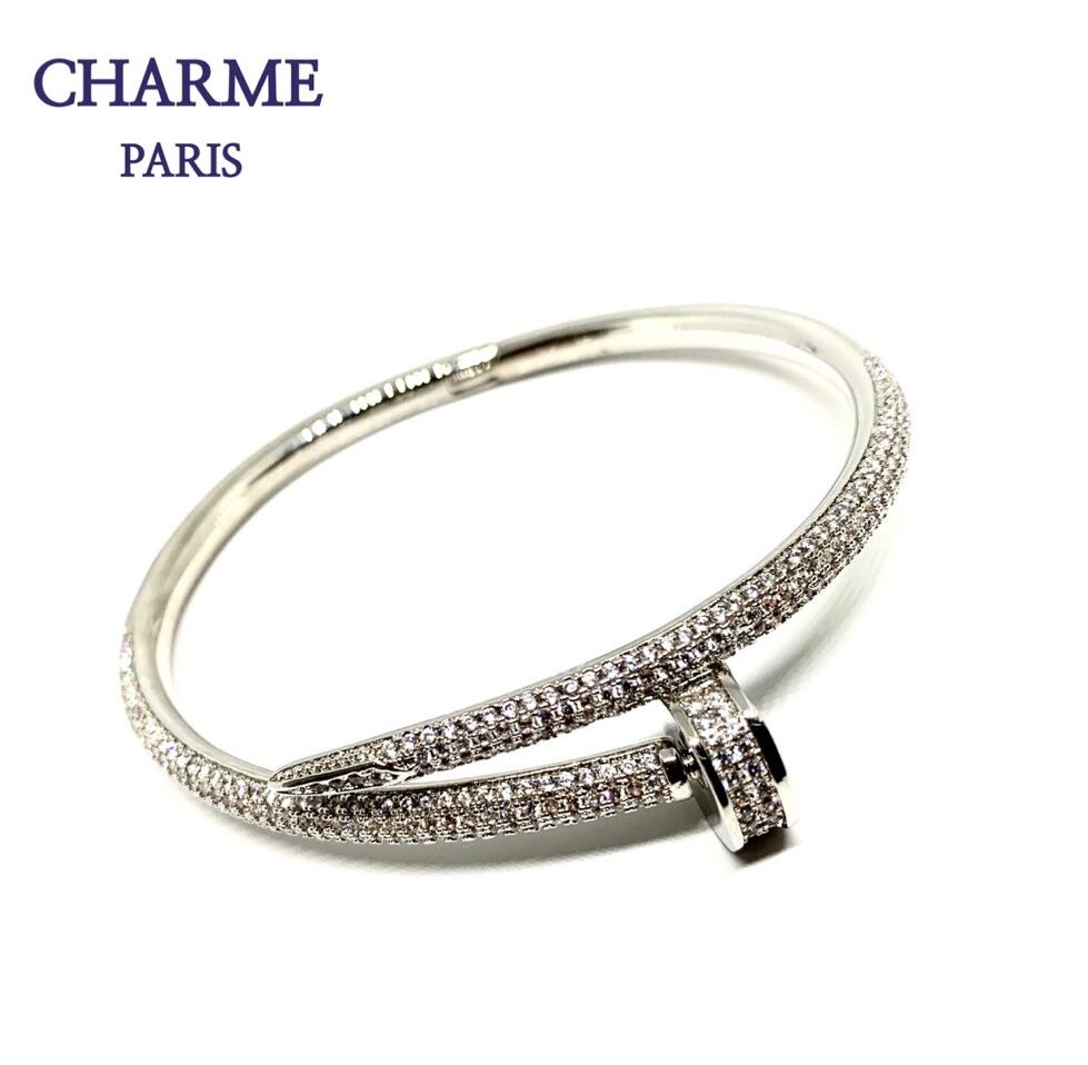 white gold plating cz diamond neil bracelet