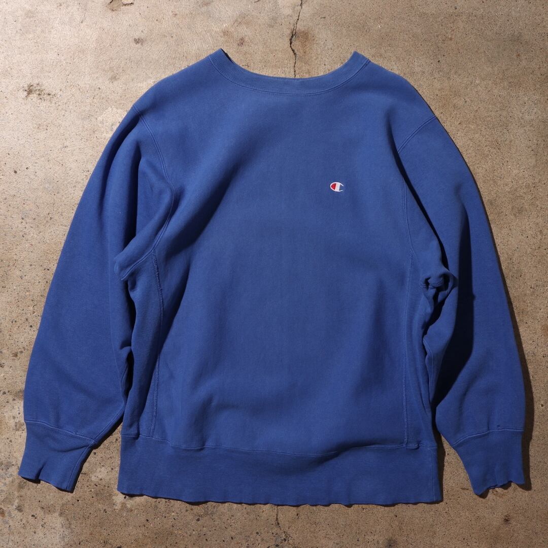 80s L ロイヤルブルー リバースウィーブ チャンピオン スウェット 青 
