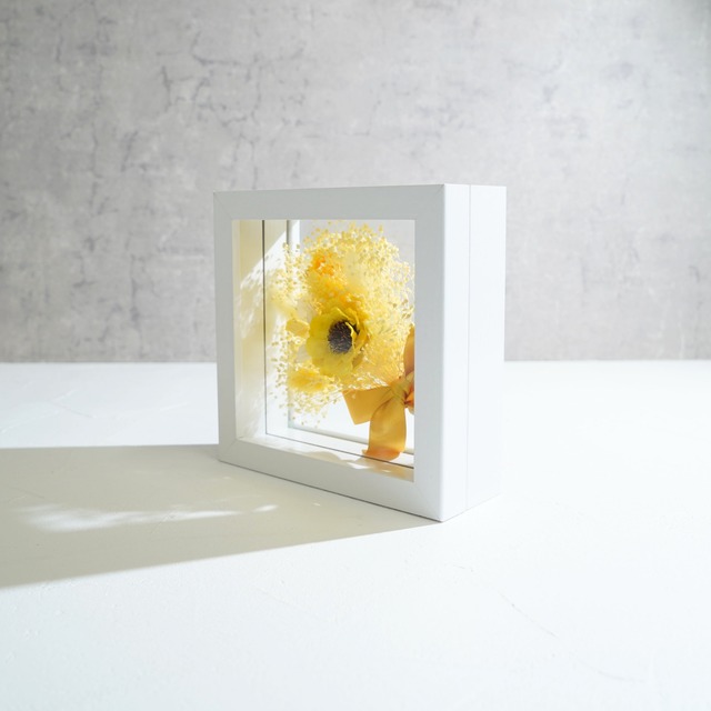 【イエロー】フレームフラワー Mサイズ 花束タイプ FM-22≪限定１点≫