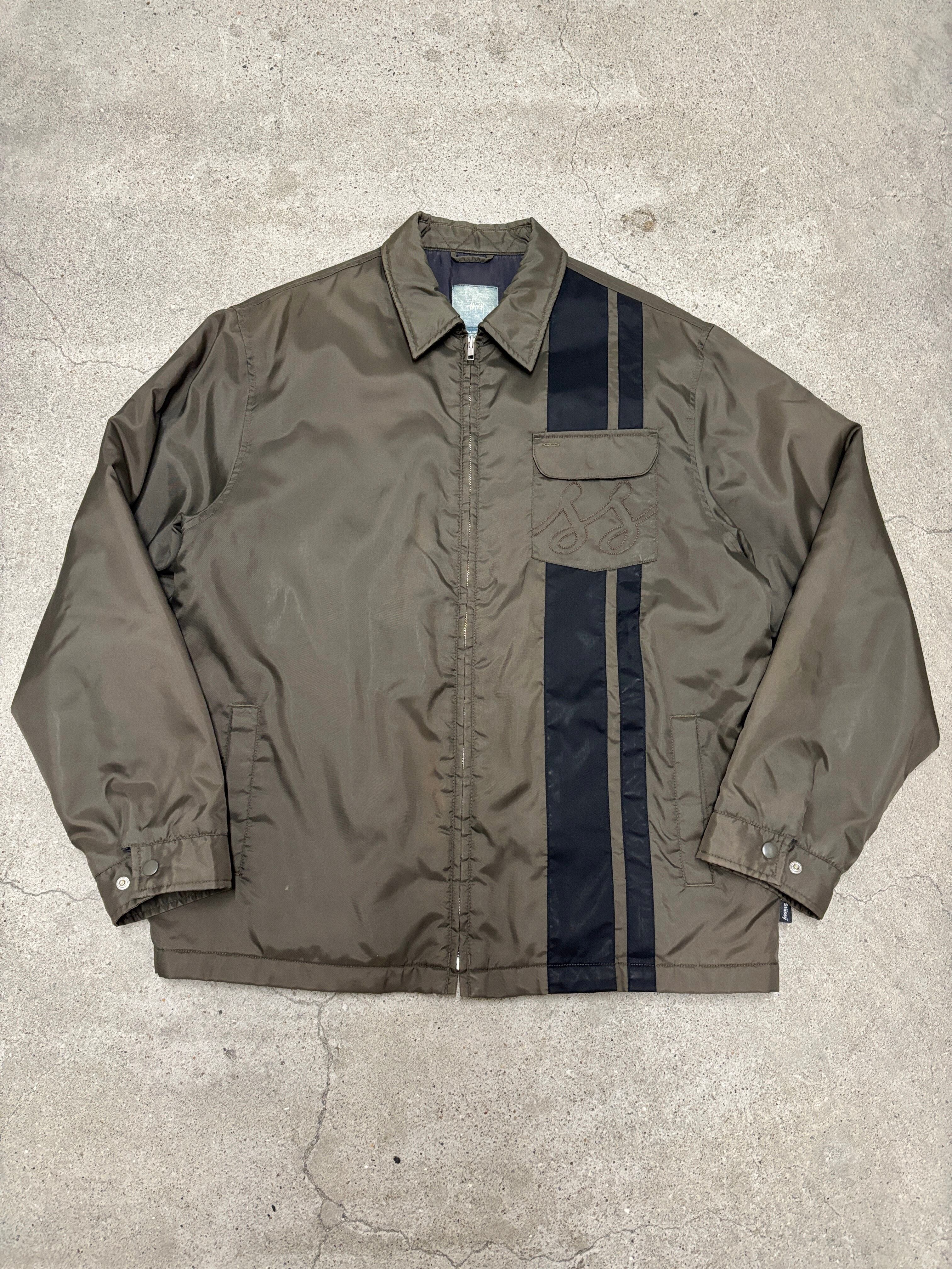 00s OLD STUSSY/SS Logo Nylon Jacket/XL/ナイロンジャケット/刺繍ロゴ