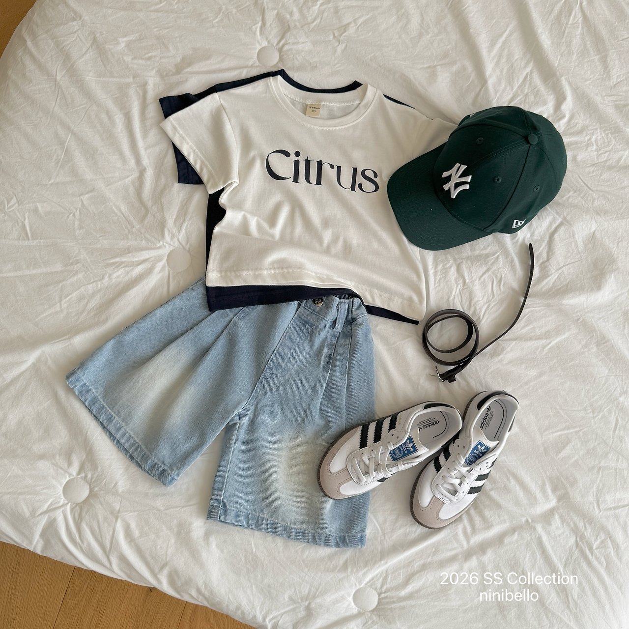 [ninibello] 225 Bermuda Pintuck Denim Pants / [니니벨로] 225버뮤다핀턱데님팬츠