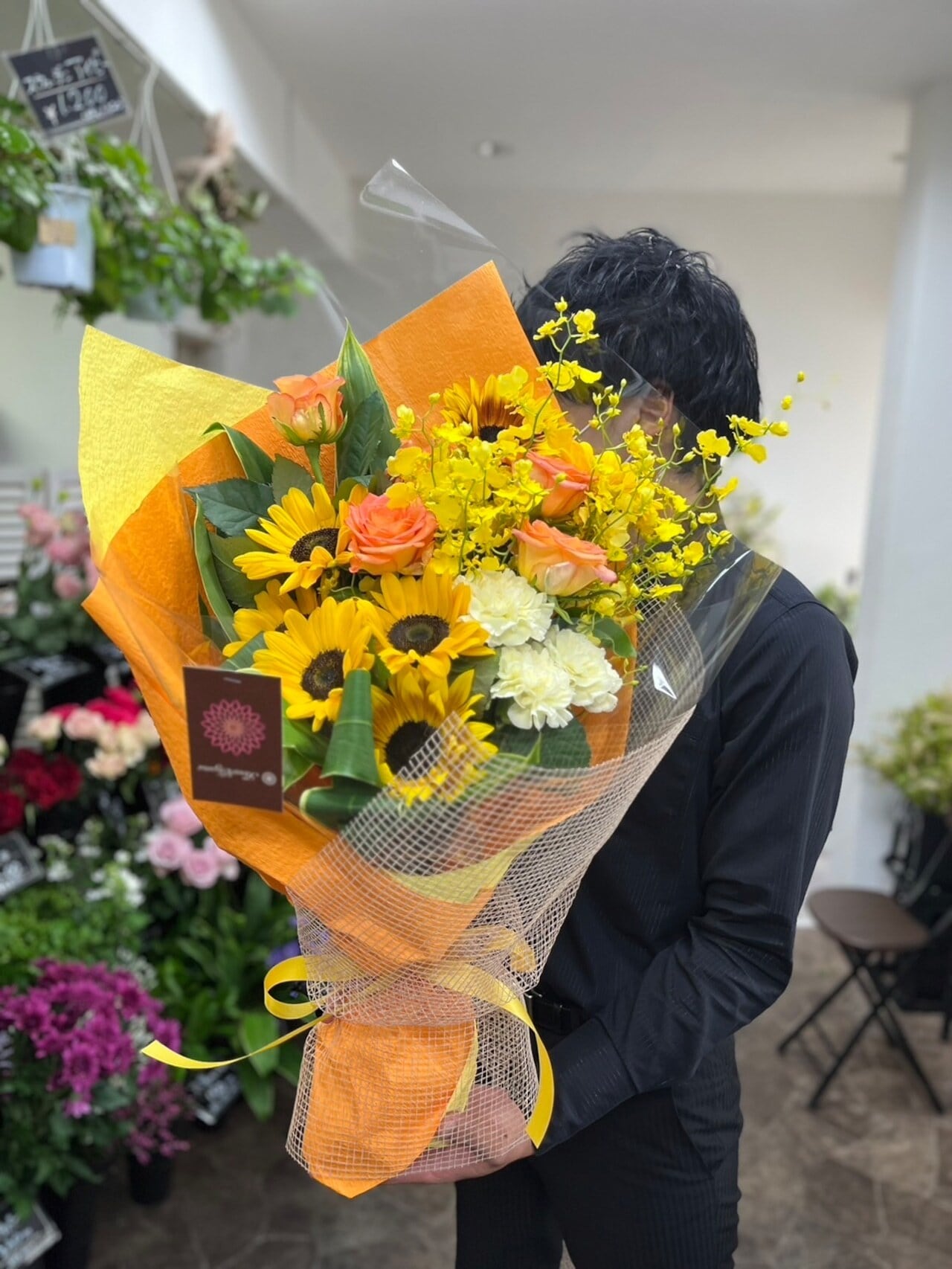 おまかせヘリクリサム5本花束