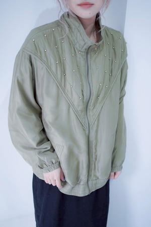 gold bees  zip up blouson