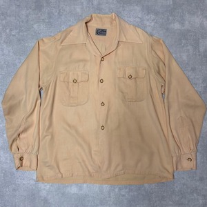 50s Carlton レーヨン オープンカラーシャツ イエローオレンジ