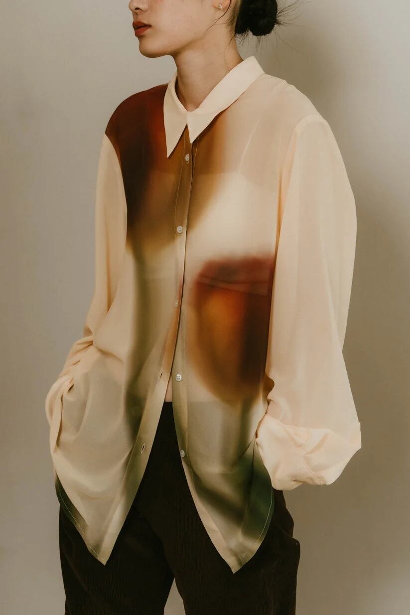 KnuthMarf(クヌースマーフ) flower print sheer shirt(unisex