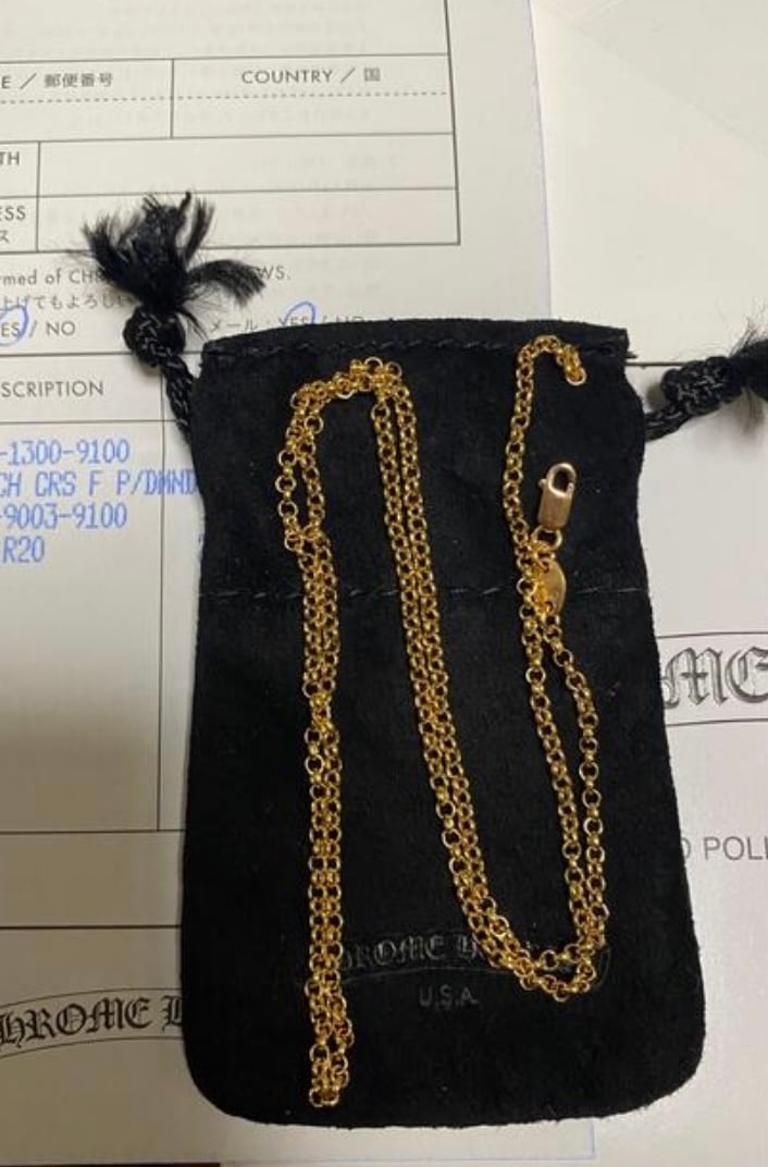CHROME HEARTS クロムハーツ 22k ロールチェーン 20インチ
