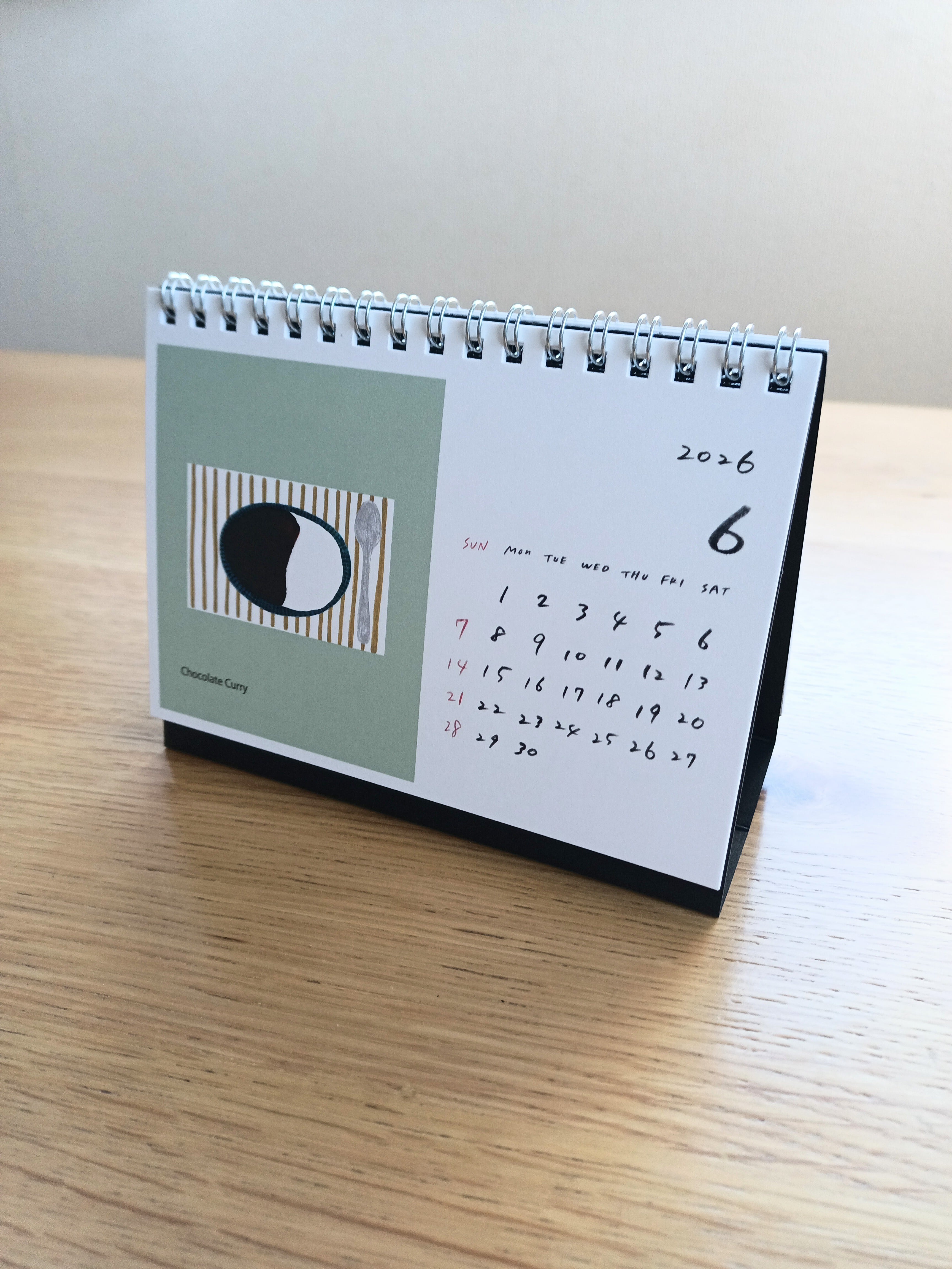 2026年度1月はじまり 卓上チョコレートカレンダー お菓子イラスト 2026カレンダー チョコレート