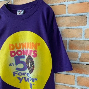 【JERZEES】 DUNKIN DONUTS Tシャツ USA製 ビッグプリント USA古着 アドバタイジング