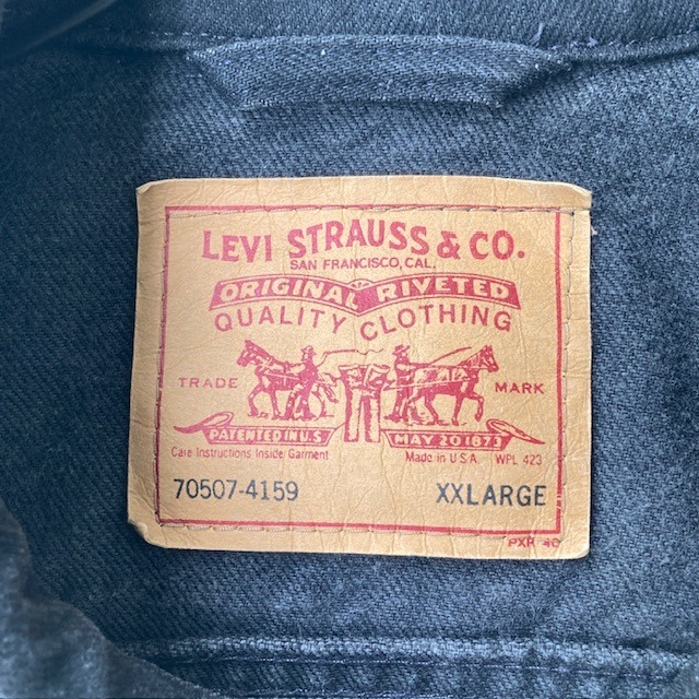 Levi's リーバイス デニムジャケット 90s USA製 70507 後染め ブラックデニム ヴィンテージ古着 XXL 画像3