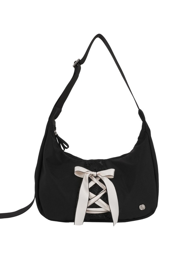 [OVUNI] DAILY RIBBON HOBO BAG_BLACK 正規品 韓国ブランド 韓国通販 韓国代行 韓国ファッション オーブニ オブニー 日本 店舗