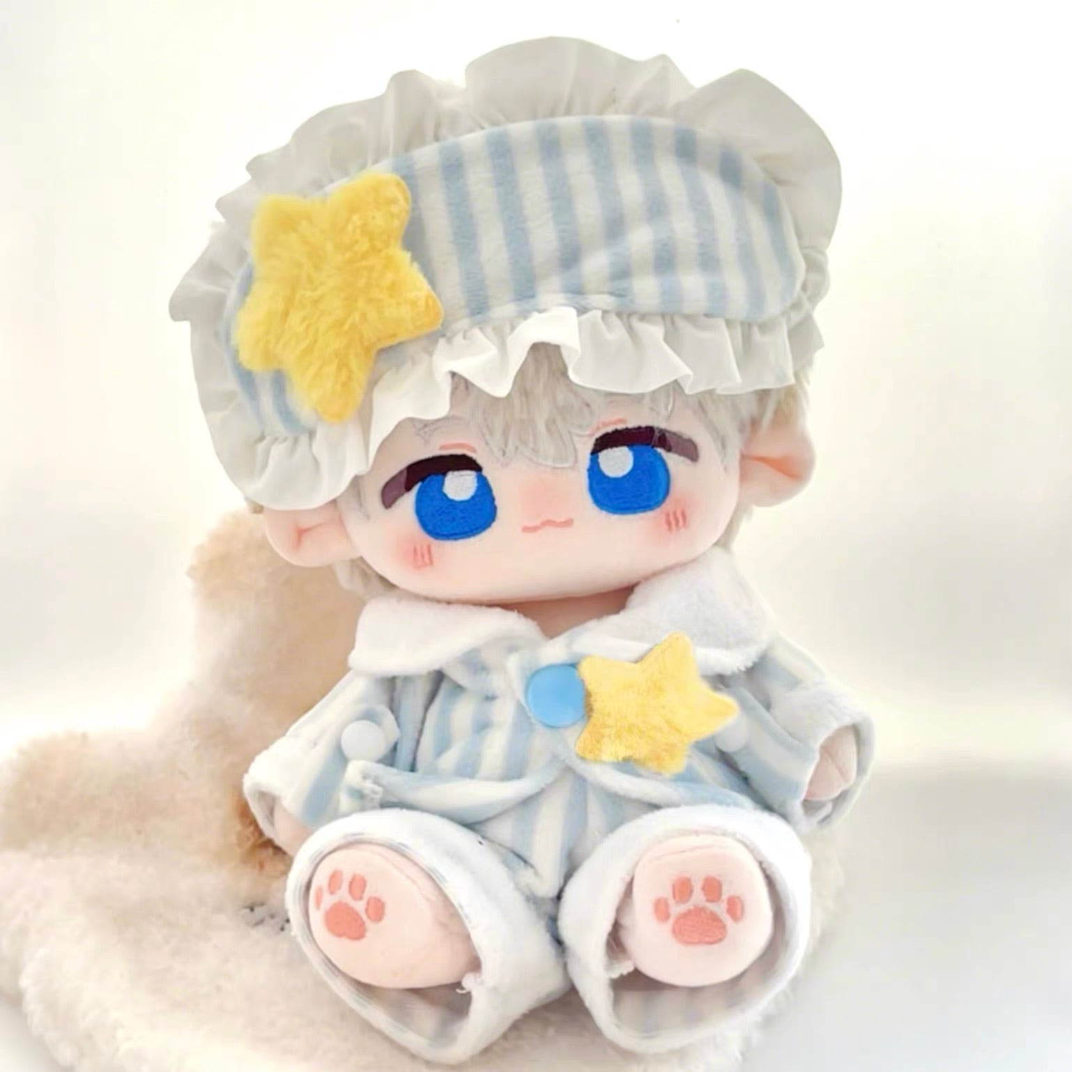 白猫 骨あり 自作ぬい 約10cm 無属性 88abeae64b97aaa3675507f4f9c7d1