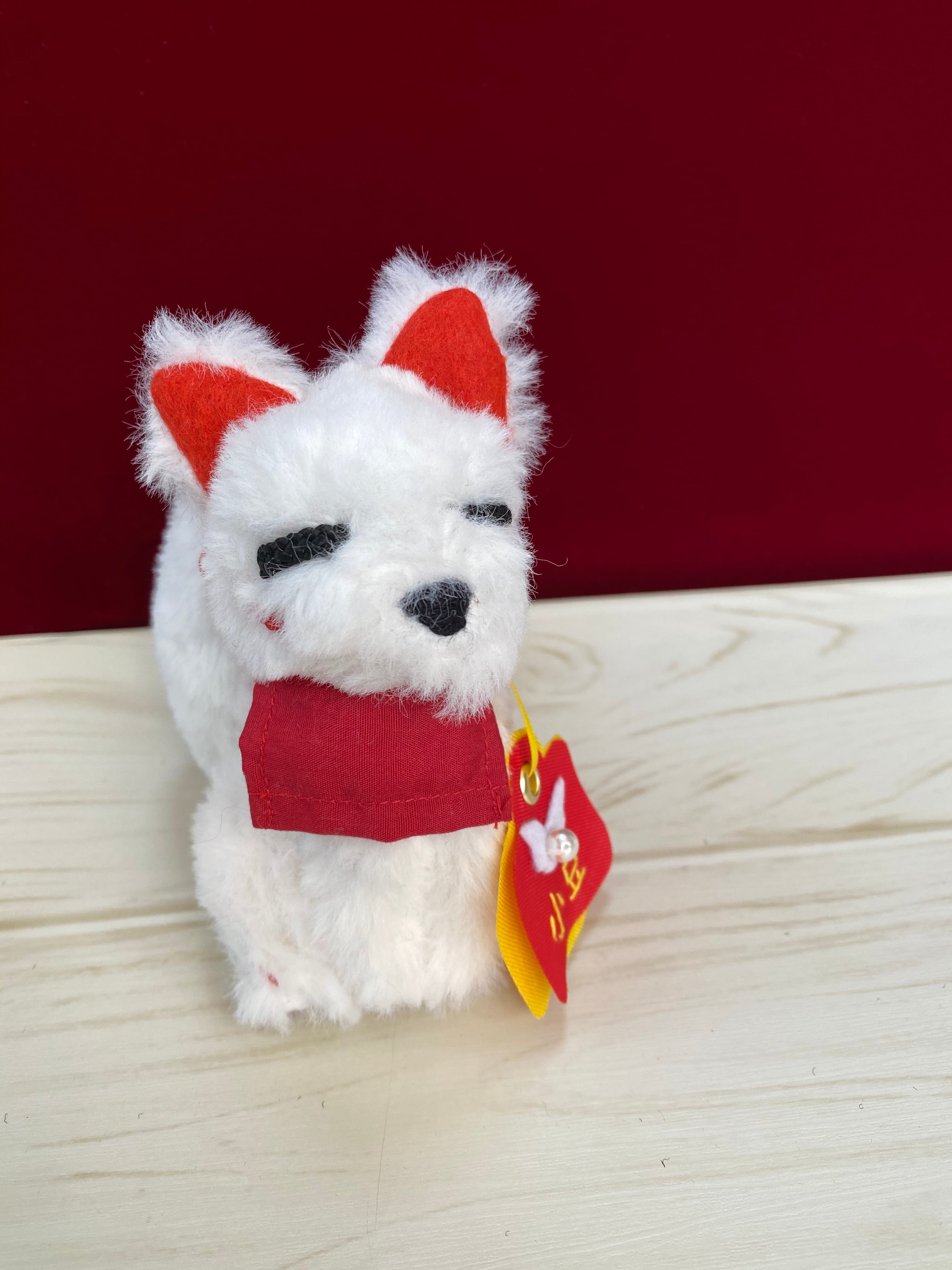 白狐のぬいぐるみ　『小豆』（あずき）ちゃん