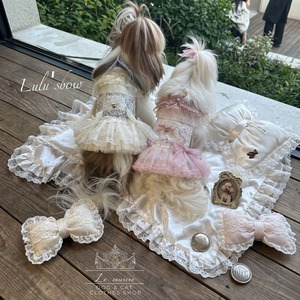 予約（海外ハンドメイド　受注製作品）【№B08468】Lulu’sBow　レースチュール　プリンセスワンピ（バレッタなし）