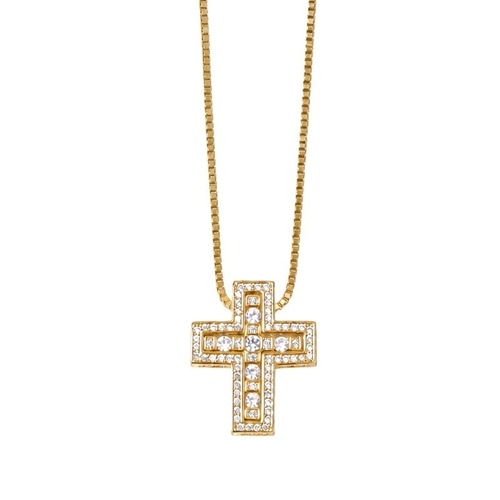 Luminous Frame Cross necklace（ゴールド）
