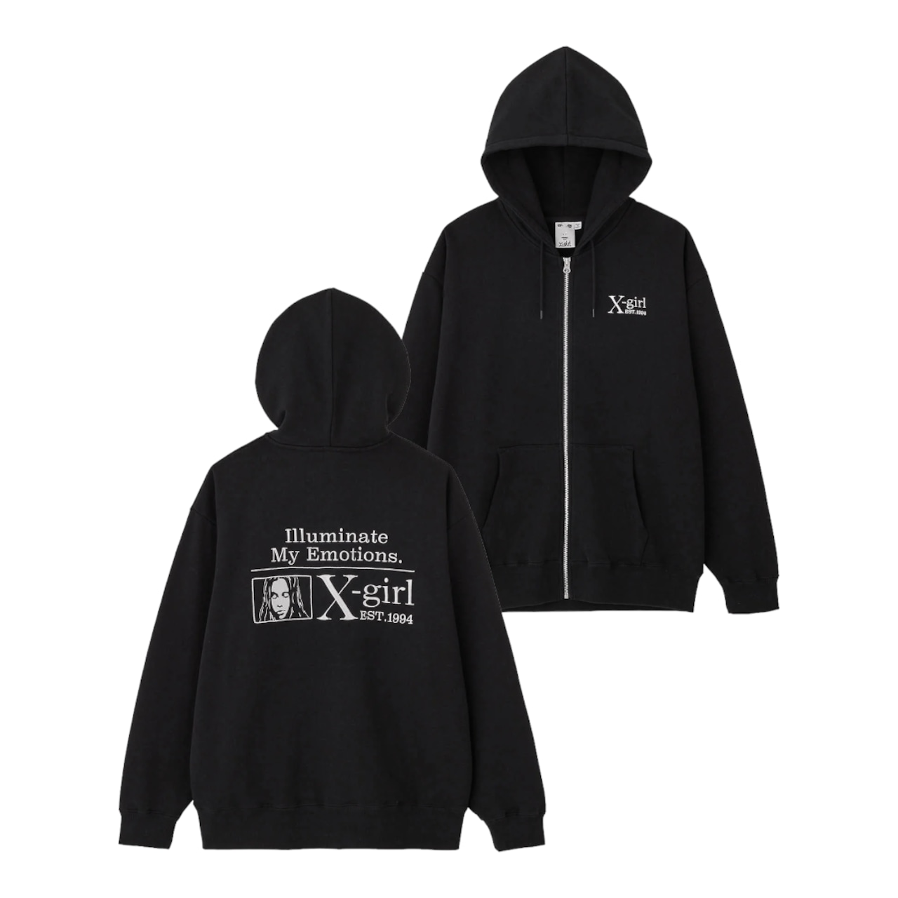 【X-girl】MY EMOTIONS ZIP UP SWEAT HOODIE 【エックスガール】