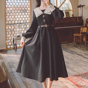 【   ワンピース】チェルシーカラータックフレアワンピース　　　