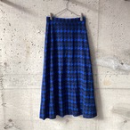 Japan vintage blue houndstooth maxi skirt