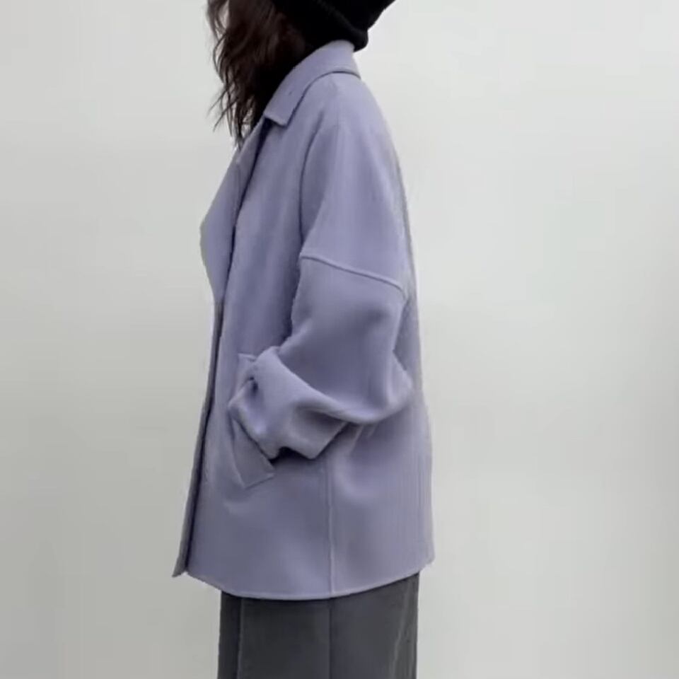 CLOCHE(クロッシェ)】PECOLAMBウールダブルボタンテーラードハーフ