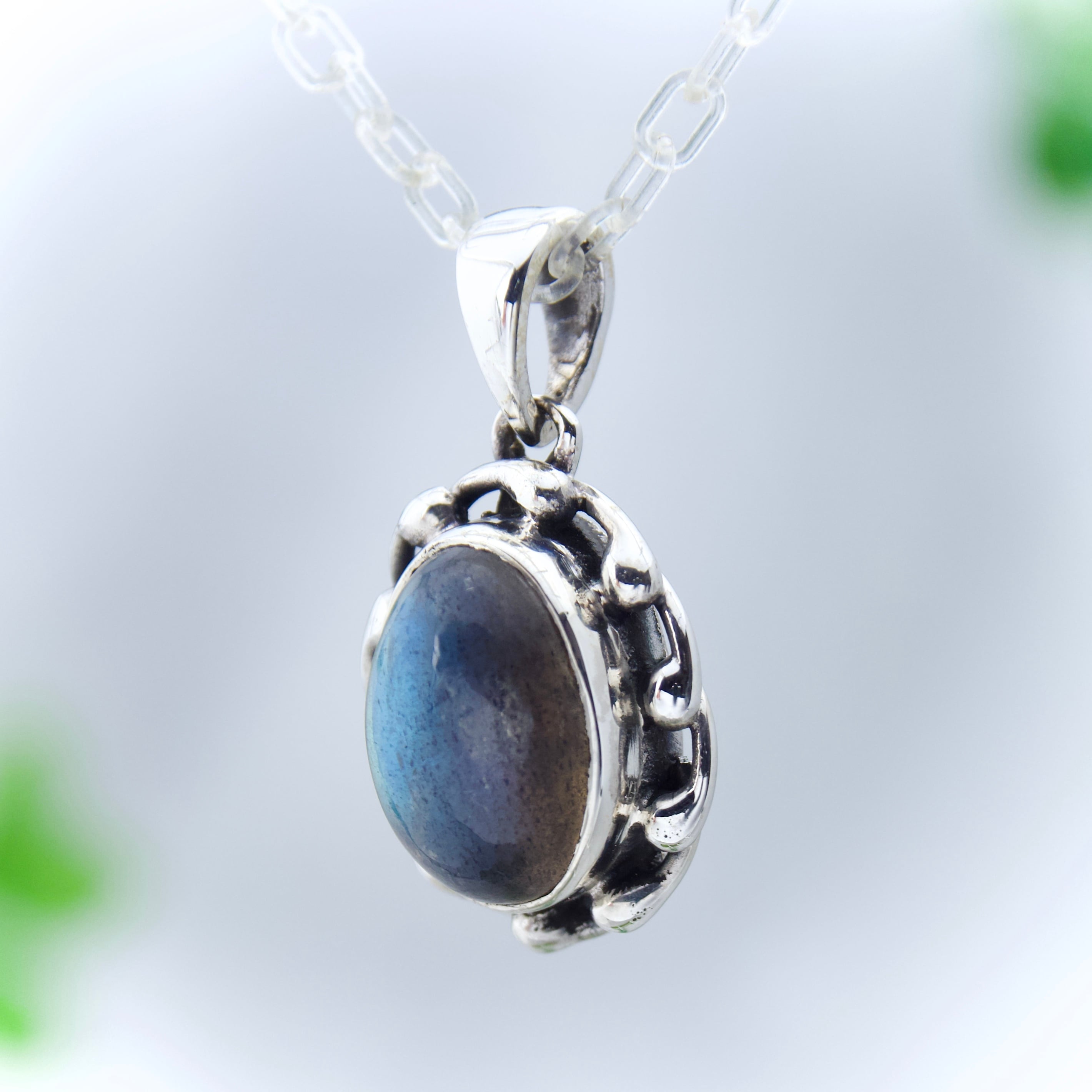 新作・新入荷分 ラブラドライト ペンダント シルバー925 天然石 シルバー925 天然石 ラブラドライト ペンダント ネックレス ロジウム