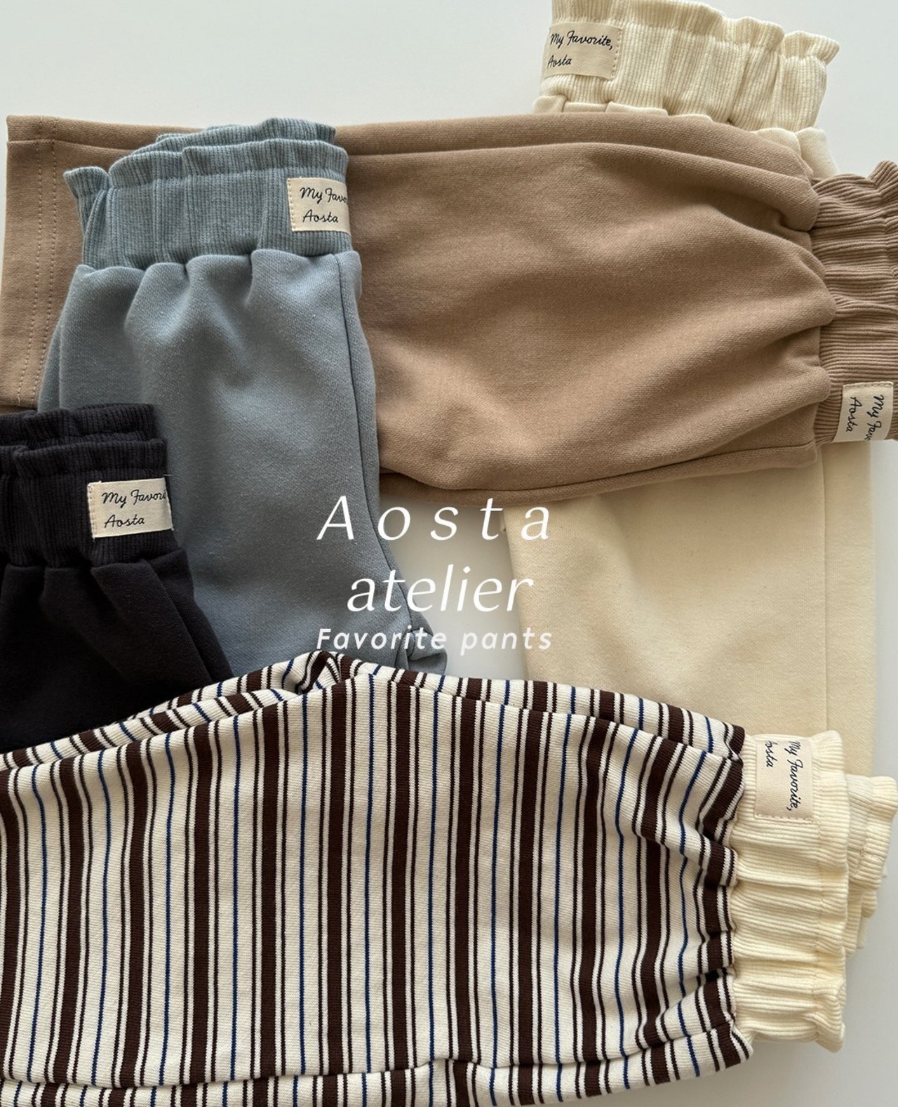【Aosta】Favoriteスウェットパンツ ベージュ 70~110cm - 4