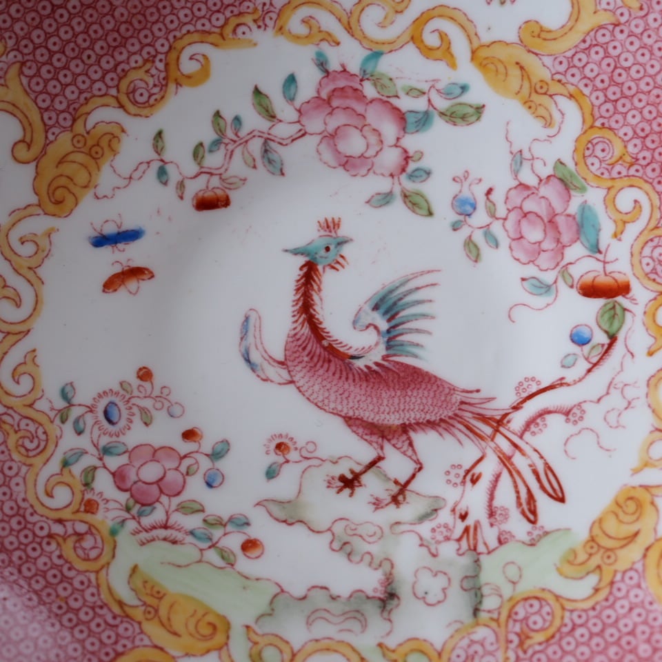 英国ミントン コカトリス ピンク ティーカップ＆ソーサー | antique