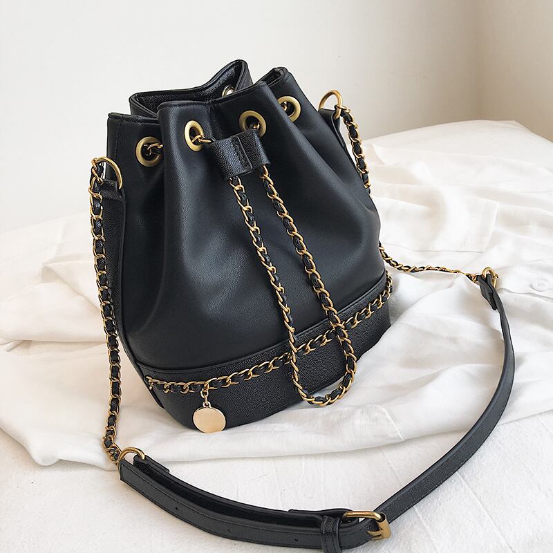 新しい小さなバッグ女性2020新しいバージョンのウエスタンチェーンバケットバッグファッション野生の小さな香りクロスボディバッグ Tiancai_Wing_Bag1636129