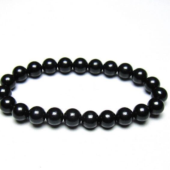 シュンガイト ブレスレット 8mm 一点物 メール便可 111-49683