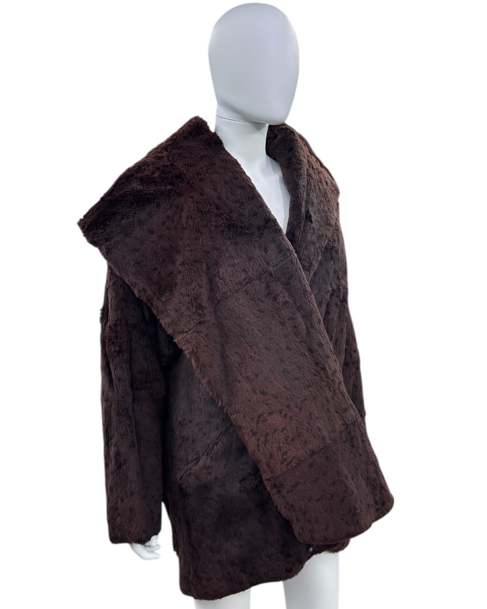 jacket ファー ジャケット ヴェルサーチ ビンテージ 90s 00s VERSACE(ヴェルサーチ) デニムファージャケット ブラック サイズ IT 52