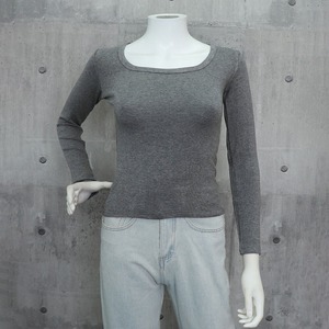 長袖 Tシャツ レディース 春秋冬 韓国 ショート丈 Uネック 裏微起毛 トップス シンプル 大人 カジュアル インナー ストレッチ 大人可愛い 大人女子