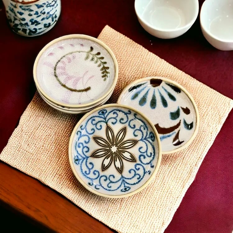 和絵小皿8点SET】磁器 丸皿 食器 テーブルコーディネート ランチ 和絵小皿8点SET】磁器 丸皿 食器 テーブルコーディネート ランチ