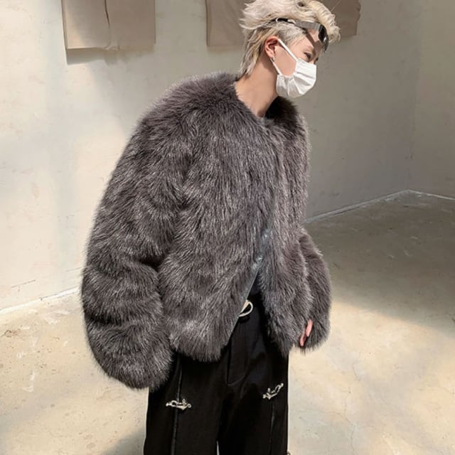予約販売】ファーブルゾン 毛皮 フェイクファー メンズ アウター