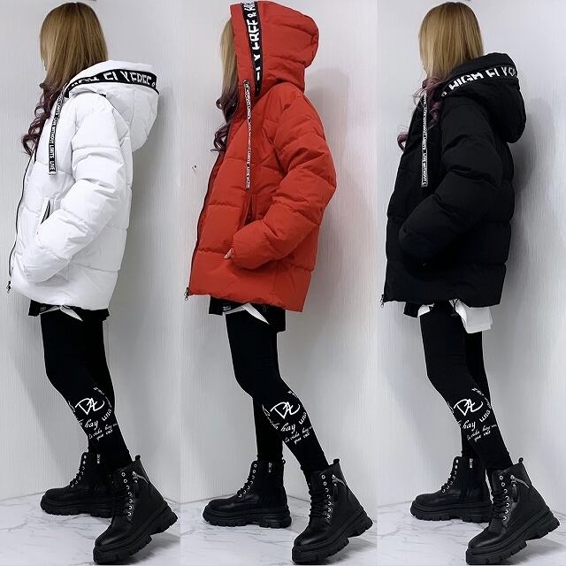 フードZIP開閉ロゴ 2WAY 紐ロゴ 撥水・防風 中綿 フェイクダウン フードZIP開閉ロゴ 2WAY 紐ロゴ 撥水・防風 中綿 フェイクダウン