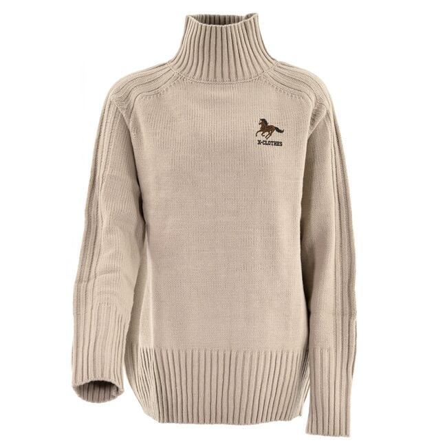 鷹刺繍アイボリーニットセーター