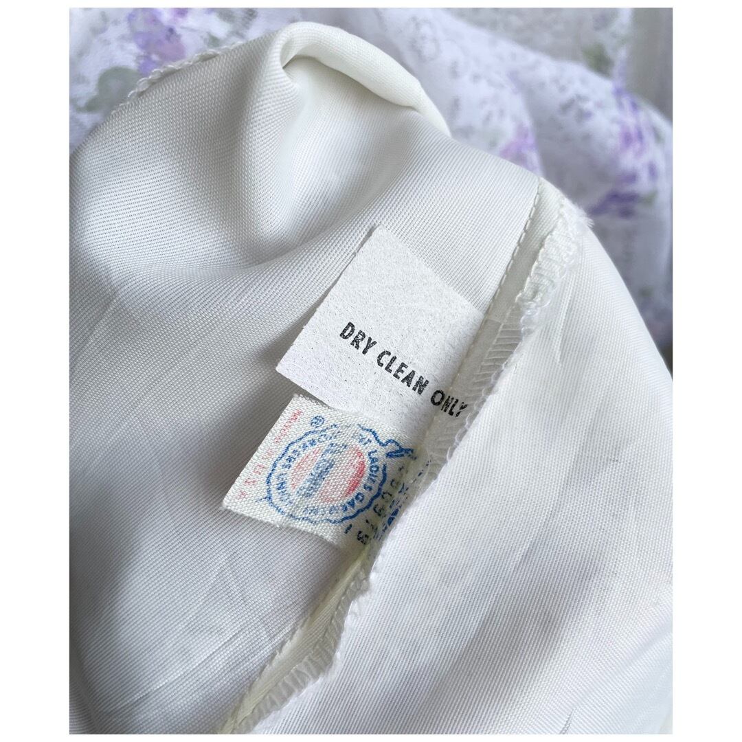 US ヴィンテージ ロングスカート レーススカート 裾フリル ラベンダー