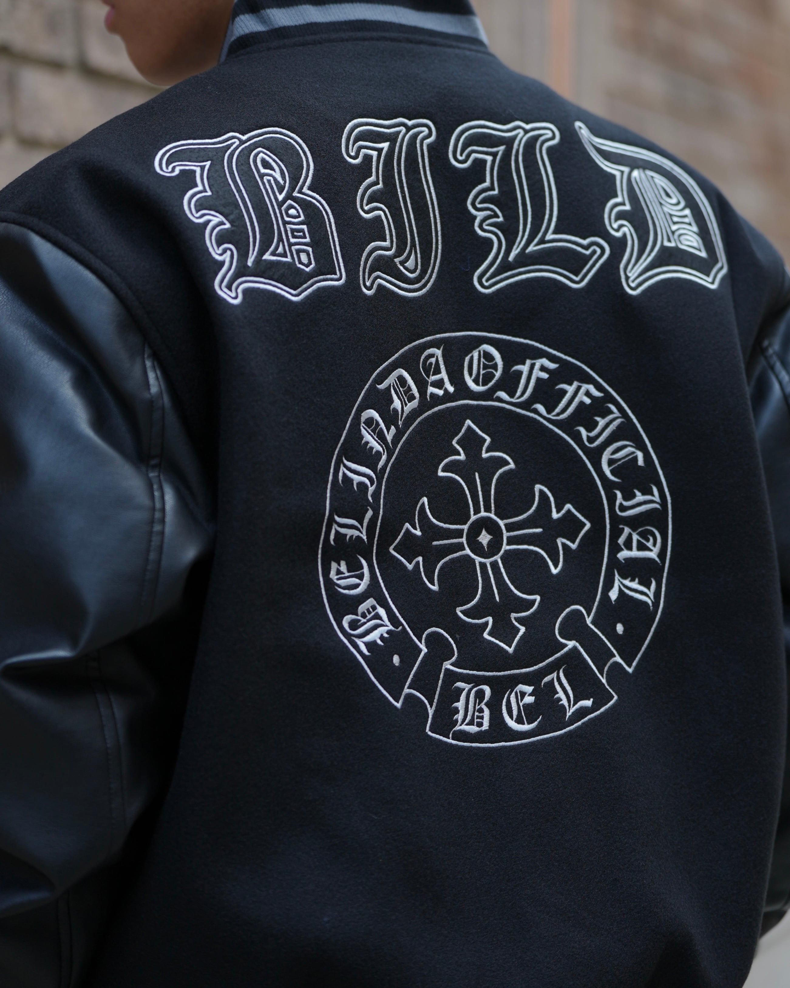 CROSS LEATHER STADIUM JACKET【BEL25-GT1】 | BELINDA OFFICIAL