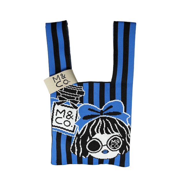 ニットバッグ ストライプ ブルー（Knit Bag Stripe）