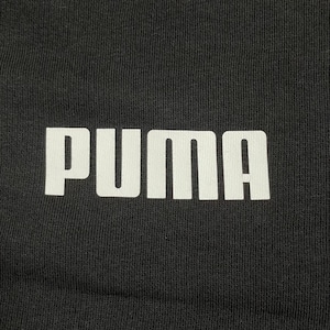 【PUMA】 ワンポイントロゴ 袖ロゴ スウェット トレーナー プルオーバー 黒 2XL ビッグシルエット プーマ スポブラ US古着