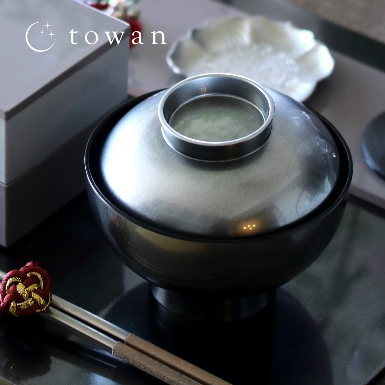 吸物椀 ブラックシルバー 【送料無料】