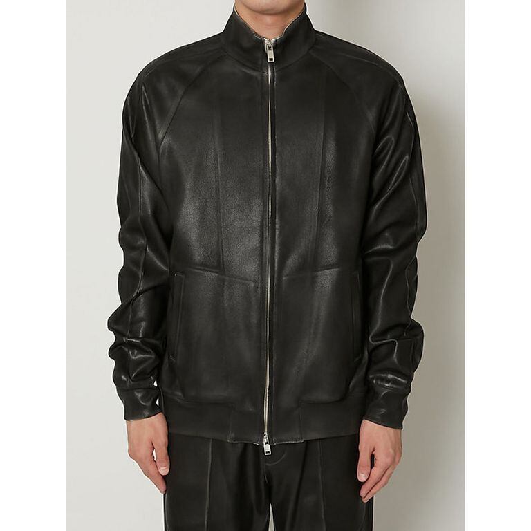 TAAKK LEATHER COATING JERSEY TRACK BLOUSON (BLK) TA23SS-BL027
