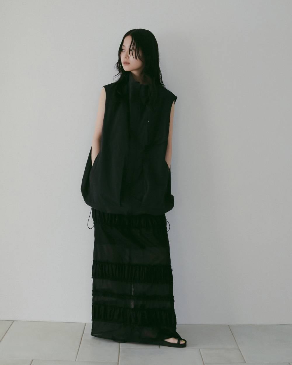 anuke 】Standcollar Pocket Vest | valance 福井｜レディース