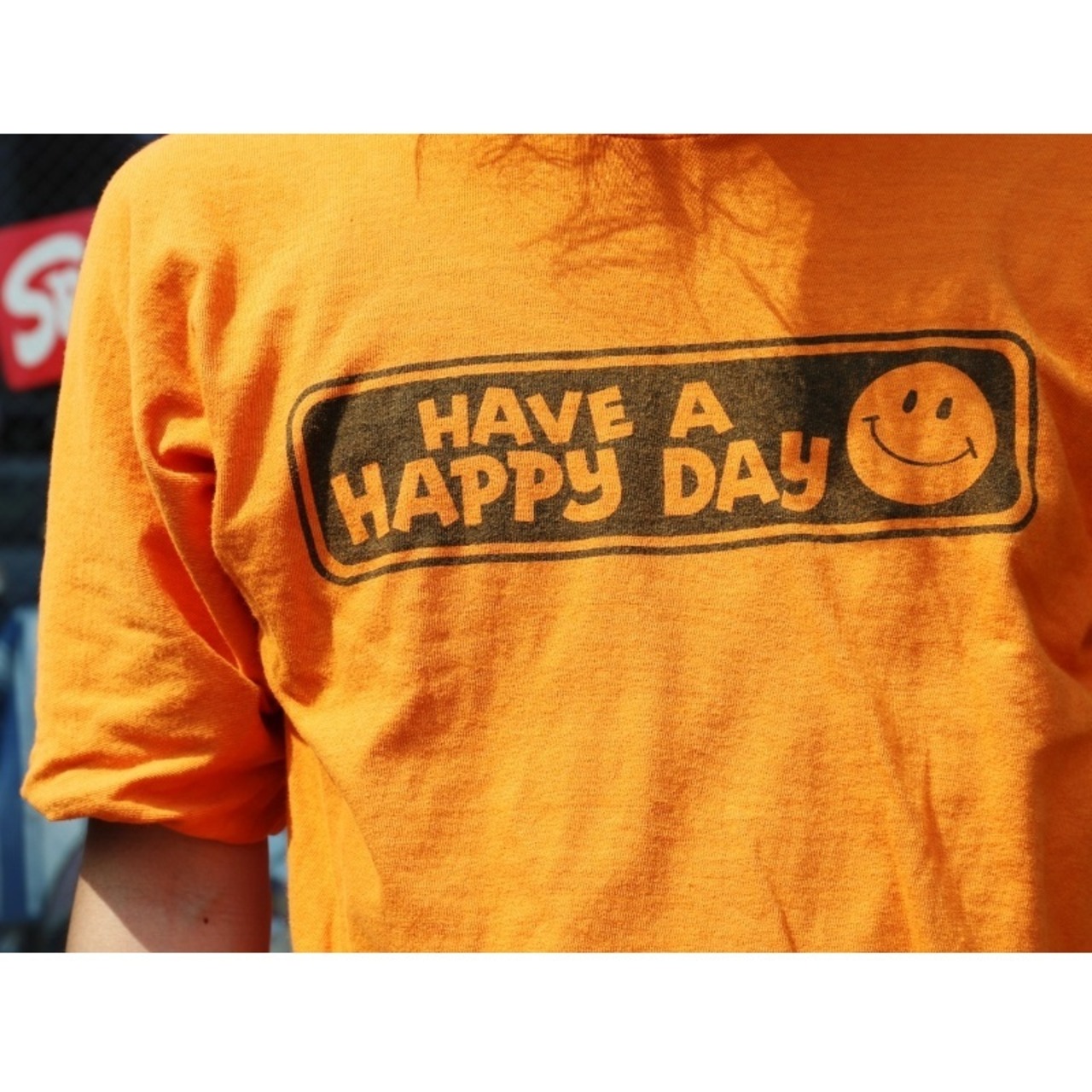 【LOST AND FOUND】"HAVE A HAPPY DAY" Reversible T-shirt (BLK×ORG)